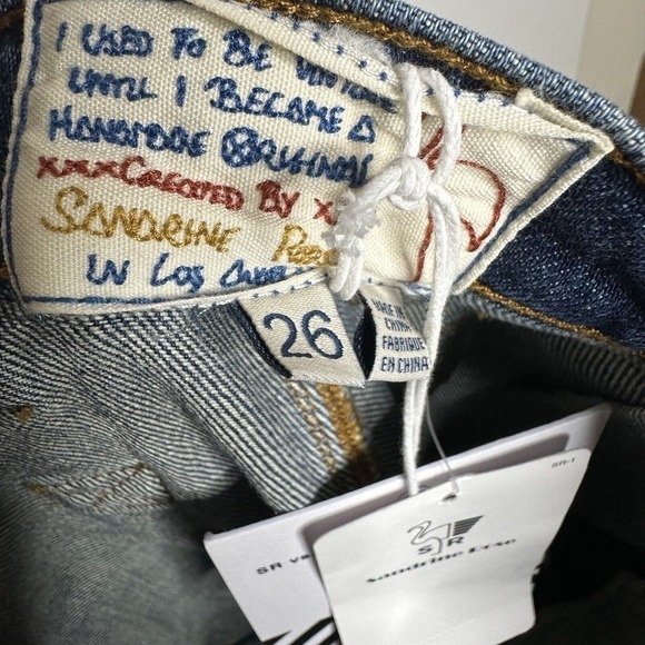 NWT Free People Sandrine Rose Distress Boyfriend High Rise Jeans Women Blue 26 - Picture 4 of 5